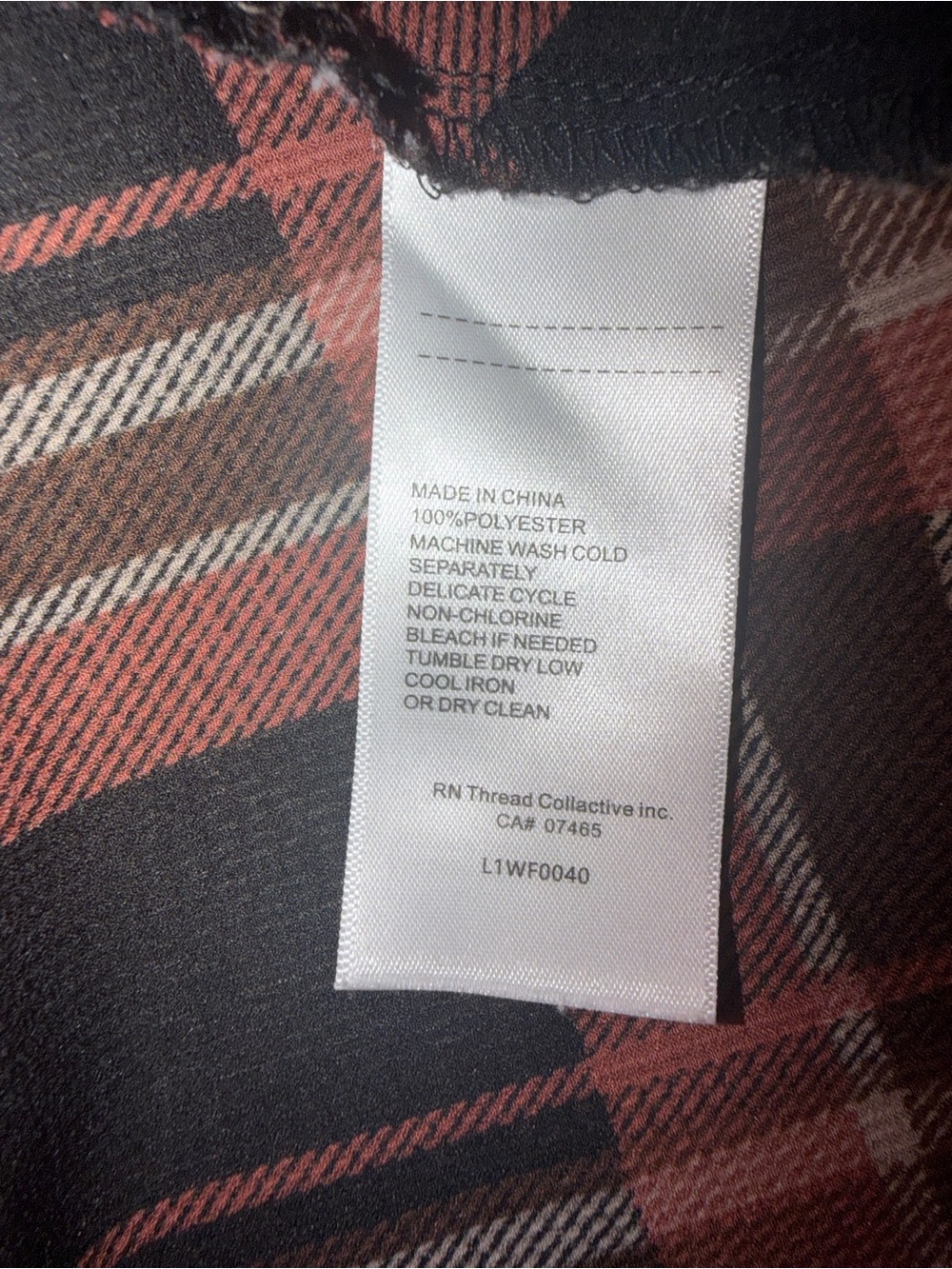 Laundry By Shelli Segal Black and Brown Plaid Twist-Front Blouse - Picture 4 of 4